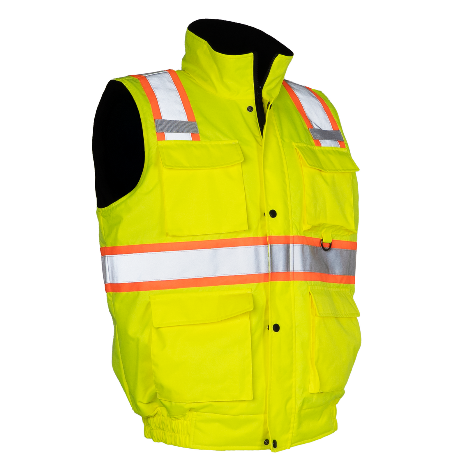 Hi-Vis Two Tone Fleece Insulated Safety Vest with Reflective Strips