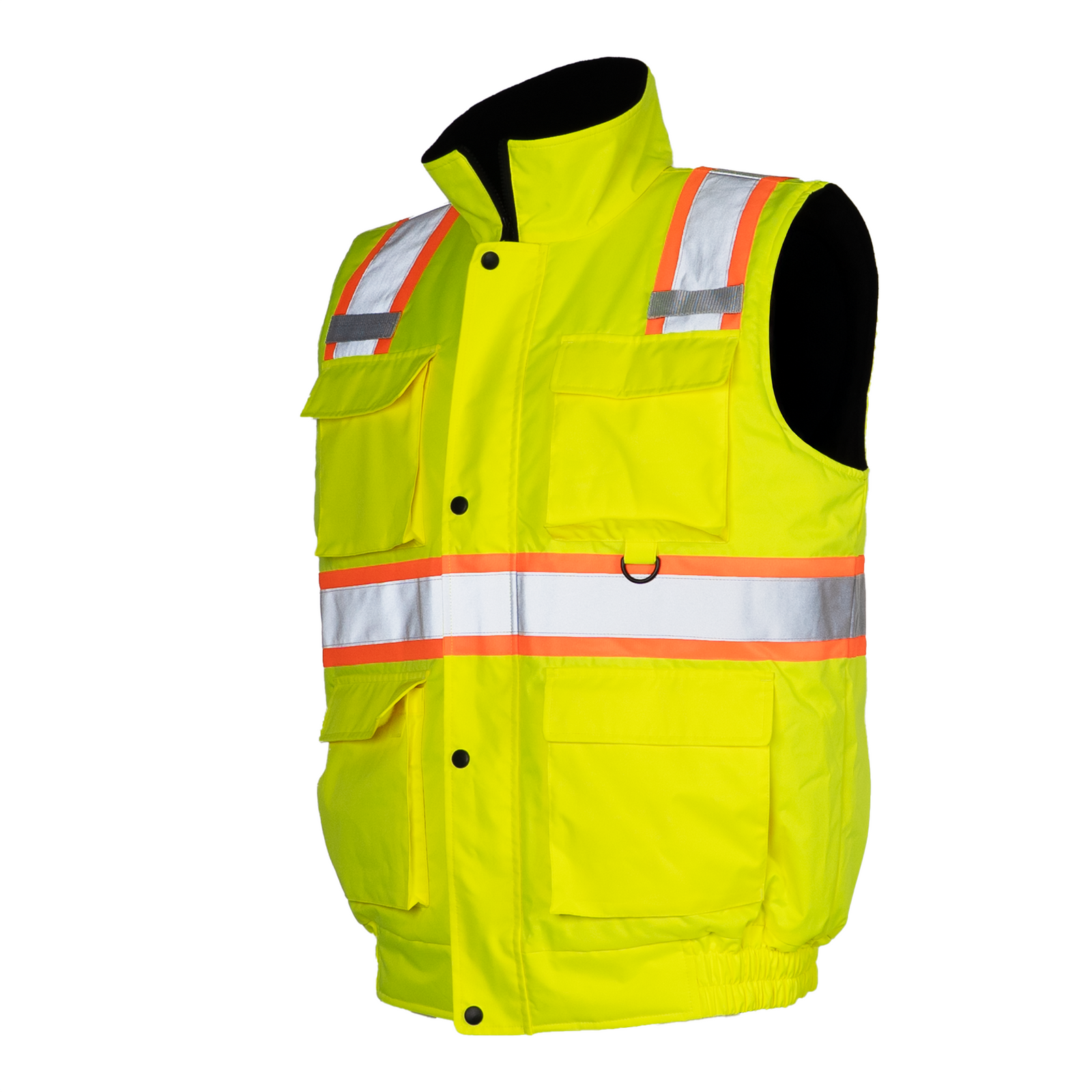 Hi-Vis Two Tone Fleece Insulated Safety Vest with Reflective Strips