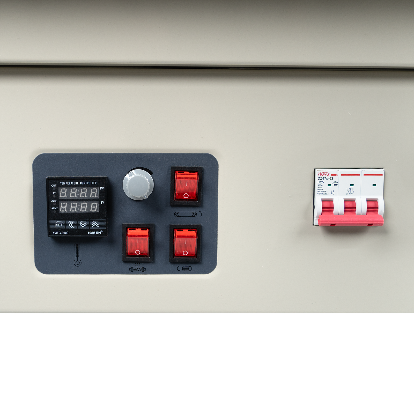 Control panel of a JORES TECHNOLIGIES shrink wrapping heat tunnel of 9 x 15 inches