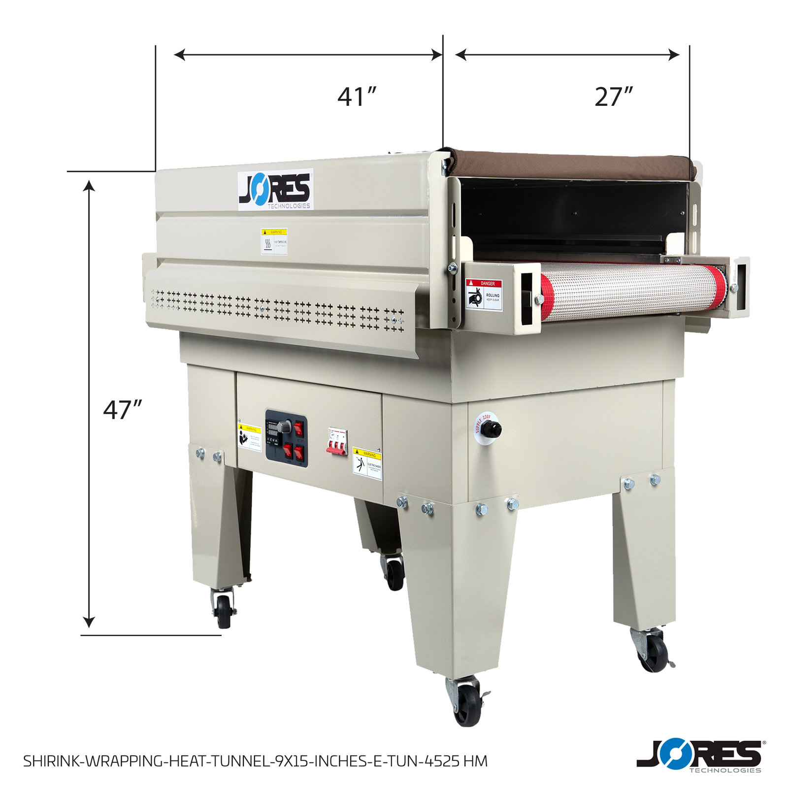 Measurements of a Shrink Wrapping Heat Tunnel with Mesh Conveyor Belt – 9 X 15 by JORES TECHNOLOGIES