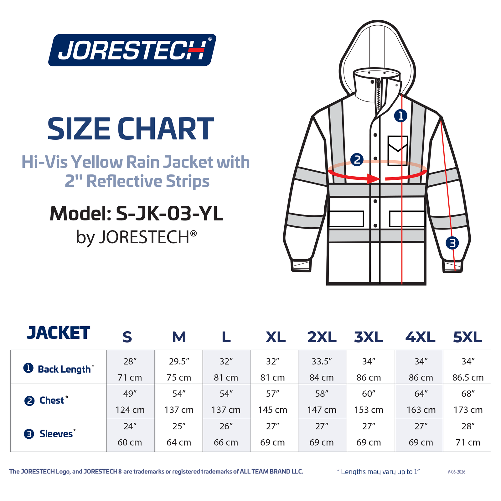 Hi-Vis Yellow Rain Jacket with 2