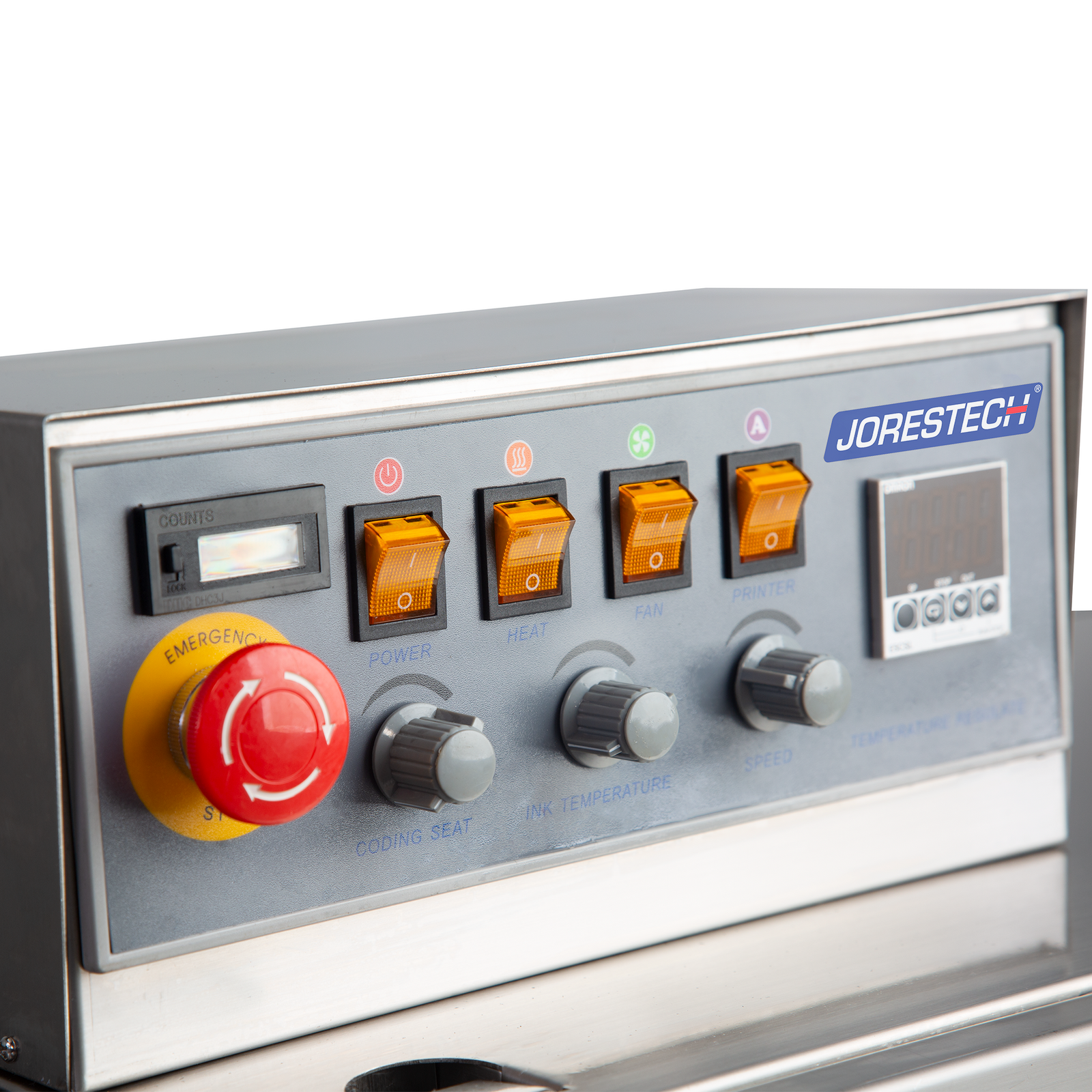  Left to right continuous band sealer with coder and easy to use control panel