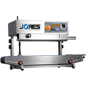 Stainless-steel JORES TECHNOLOGIES® horizontal and vertical continuous band sealer with counter and digital temperature adjuster