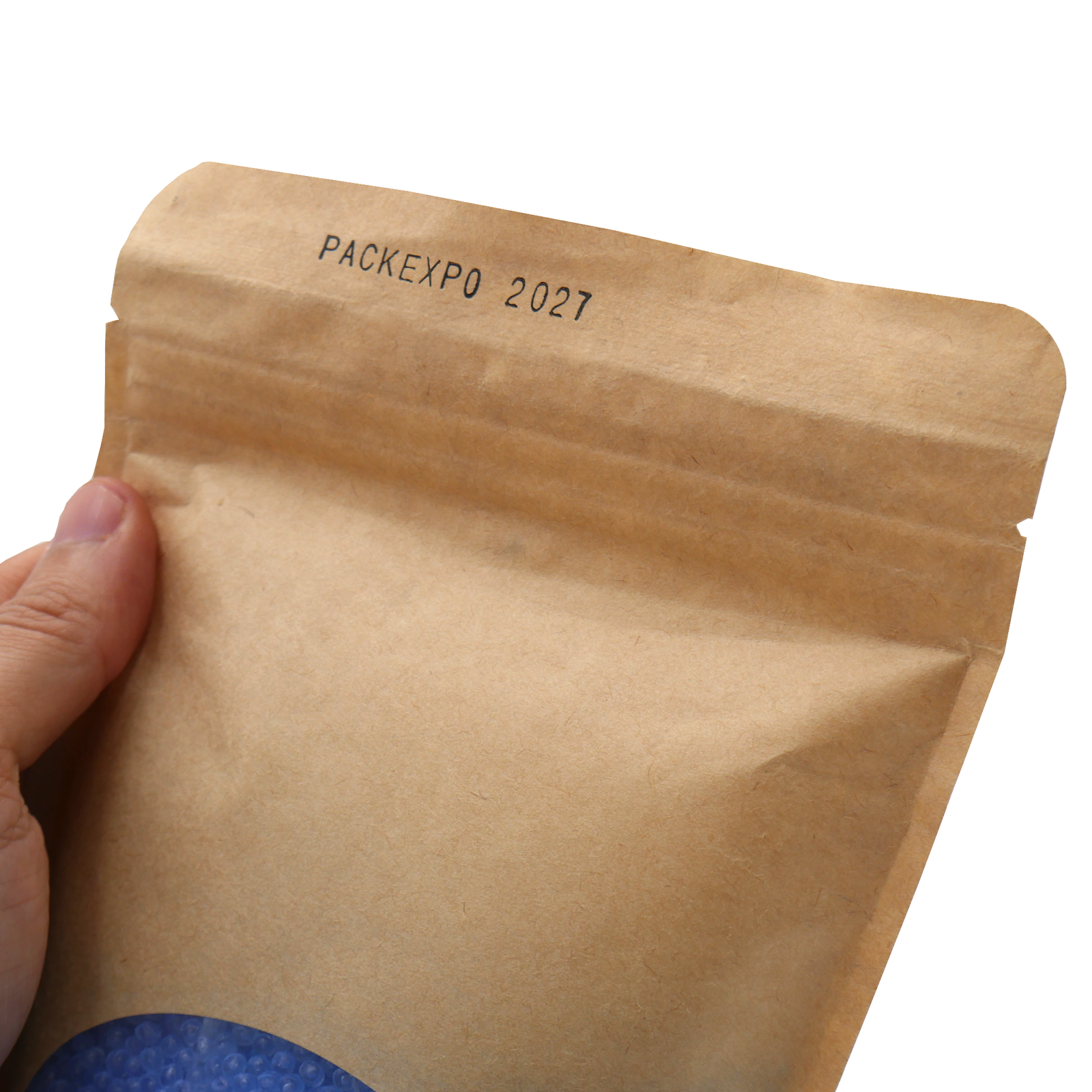 a coded brown bag using a JORES TECHNOLOGIES® continuous band sealer for sealing large bags