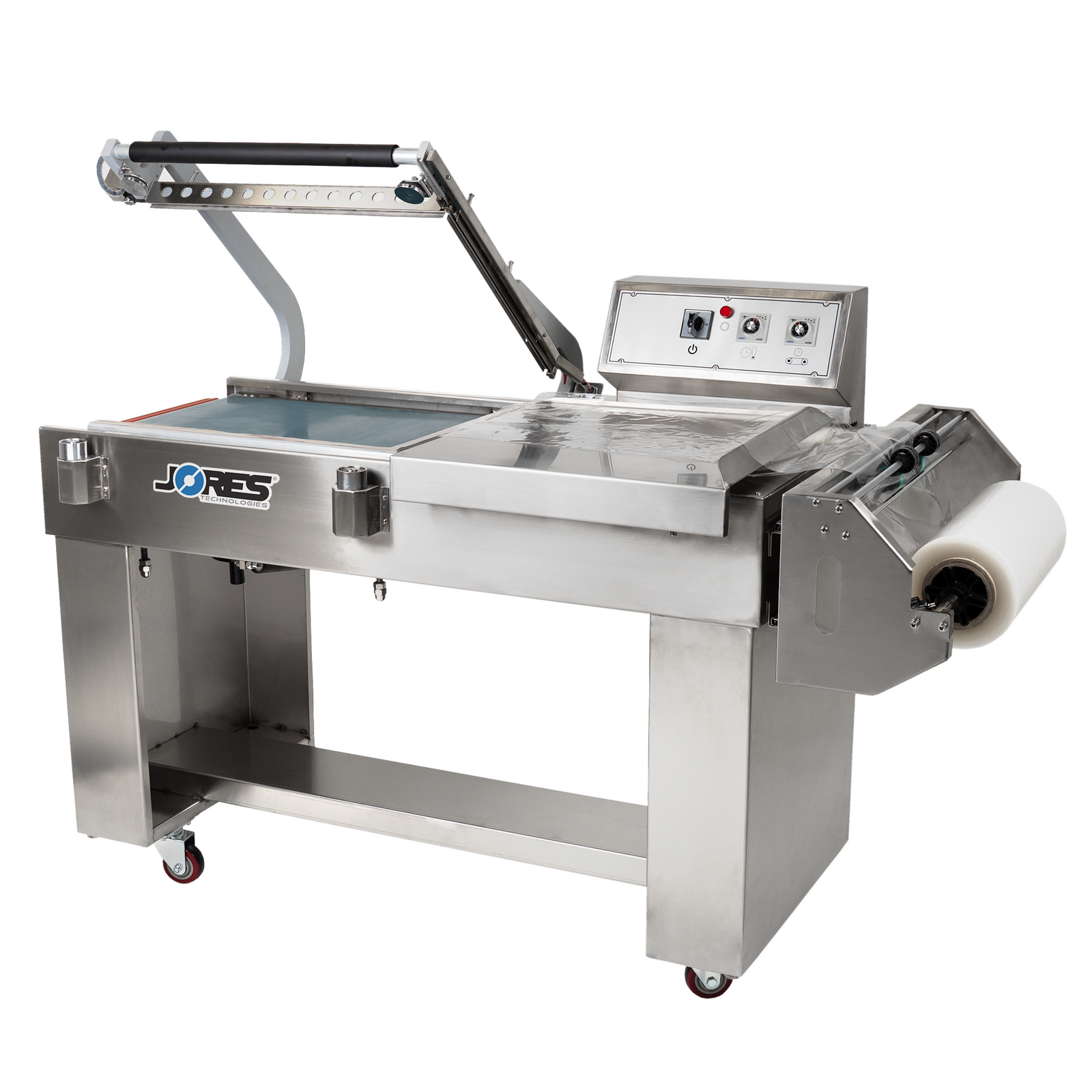 Stainless steel semi-automatic L bar heat sealer with conveyor for packaging