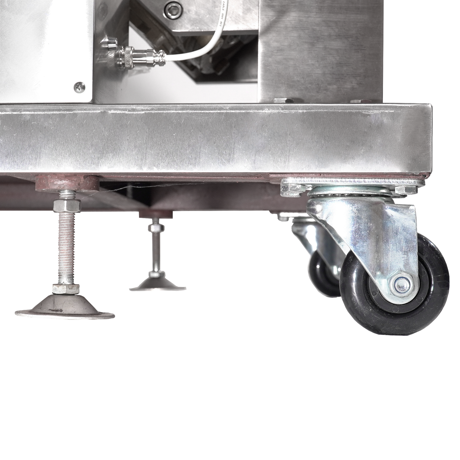 Stainless steel powder screw elevator with agitator legs and wheels