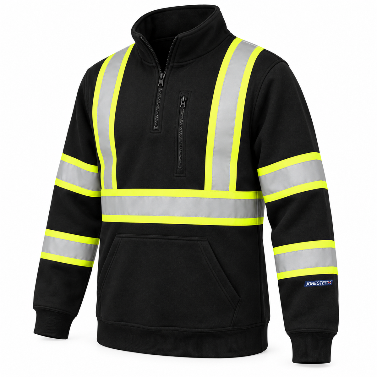 Black and yellow hi vis safety sweater with 2