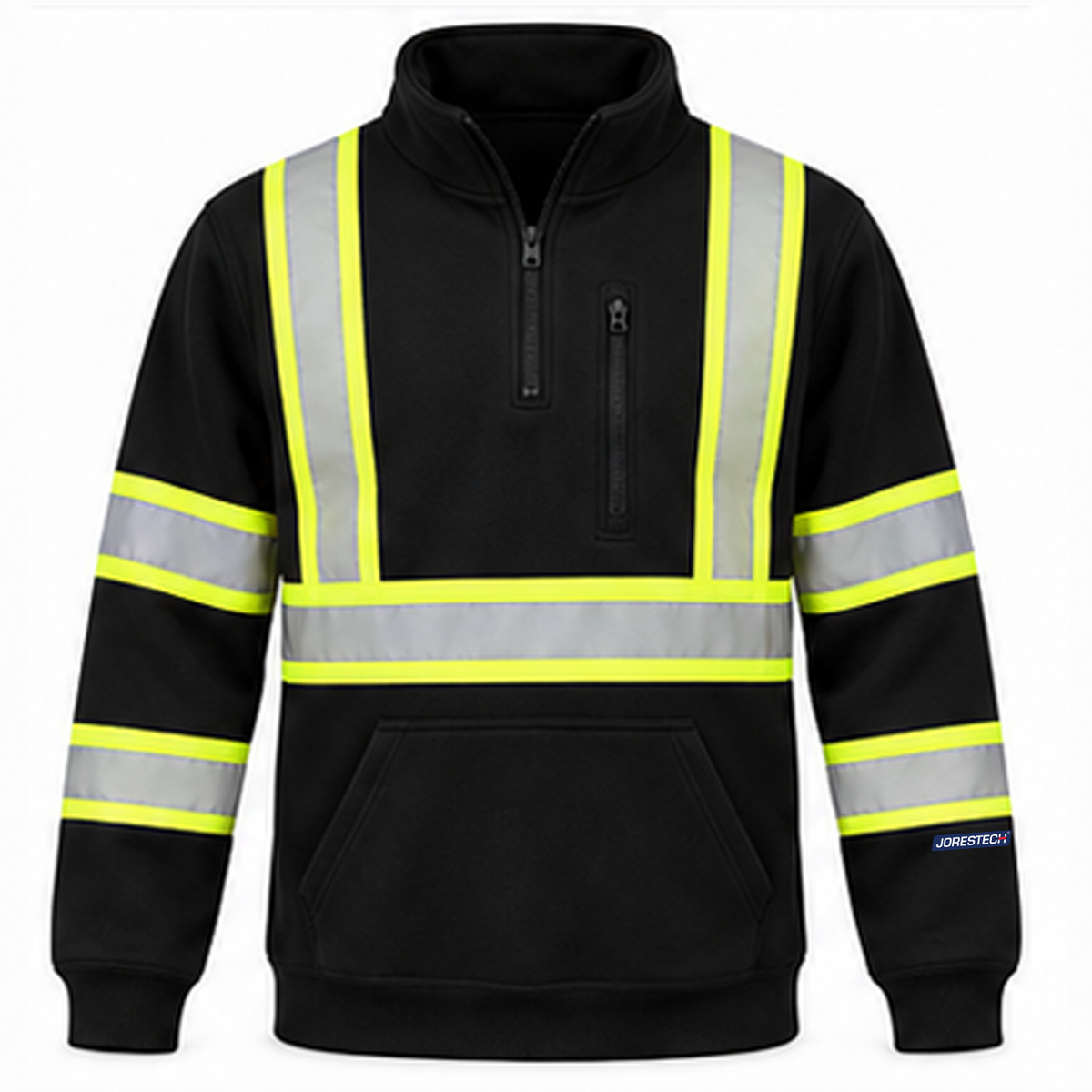 Black JORESTECH hi-vis safety sweater with 2