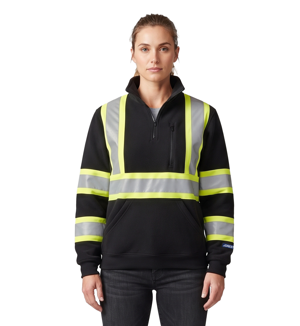 Hi-Vis Safety Sweater with Reflective Stripes