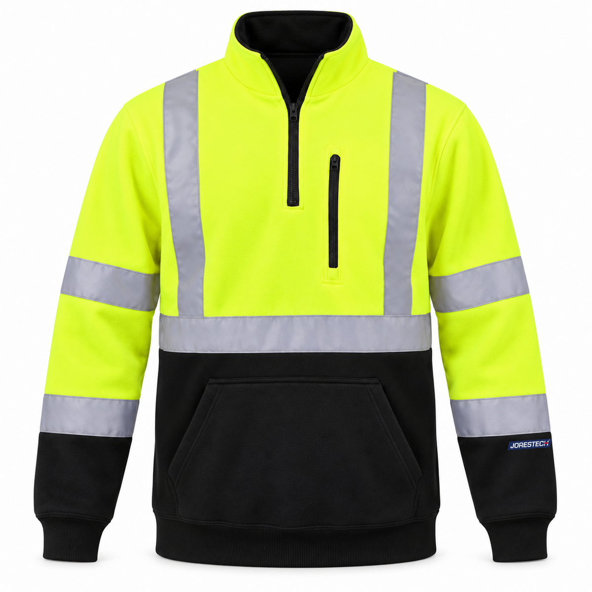 Yellow JORESTECH hi vis safety sweater with 2