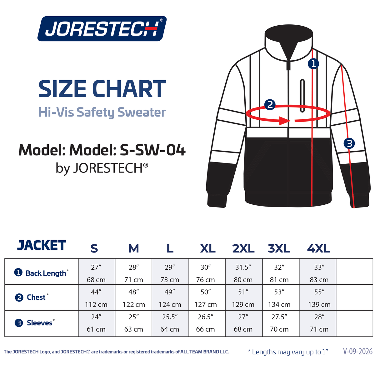 The sw-04 size chart