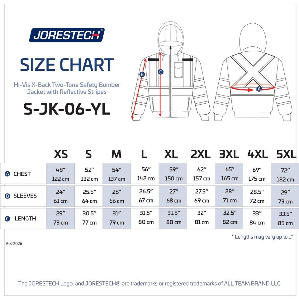 Hi-Vis X-Back Two-Tone Safety Bomber Jacket with Reflective Stripes
