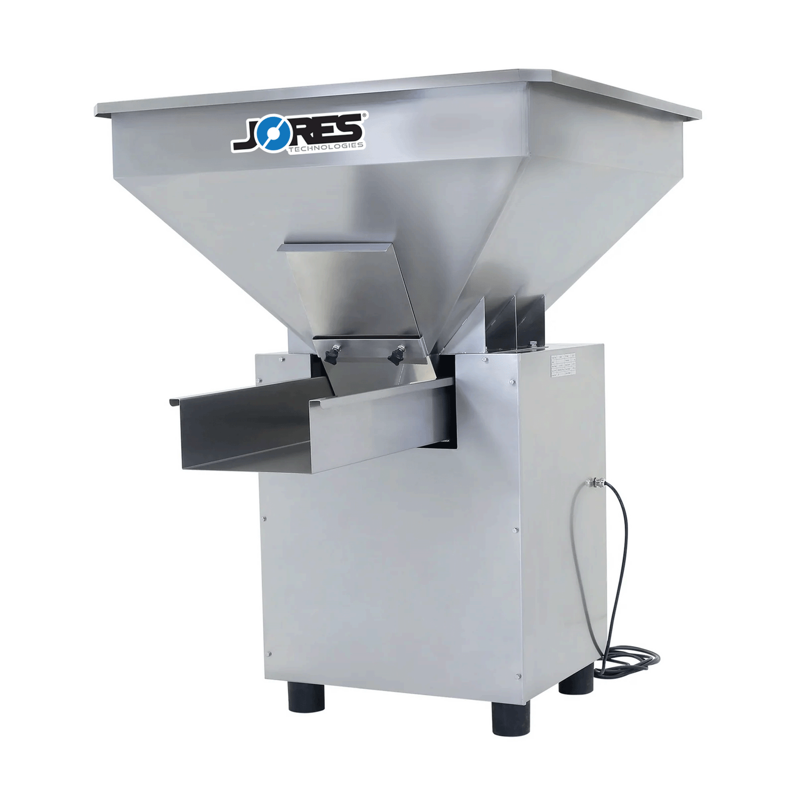 The JORES TECHNOLOGIES® stainless steel vibratory hopper feeder for bucket elevator