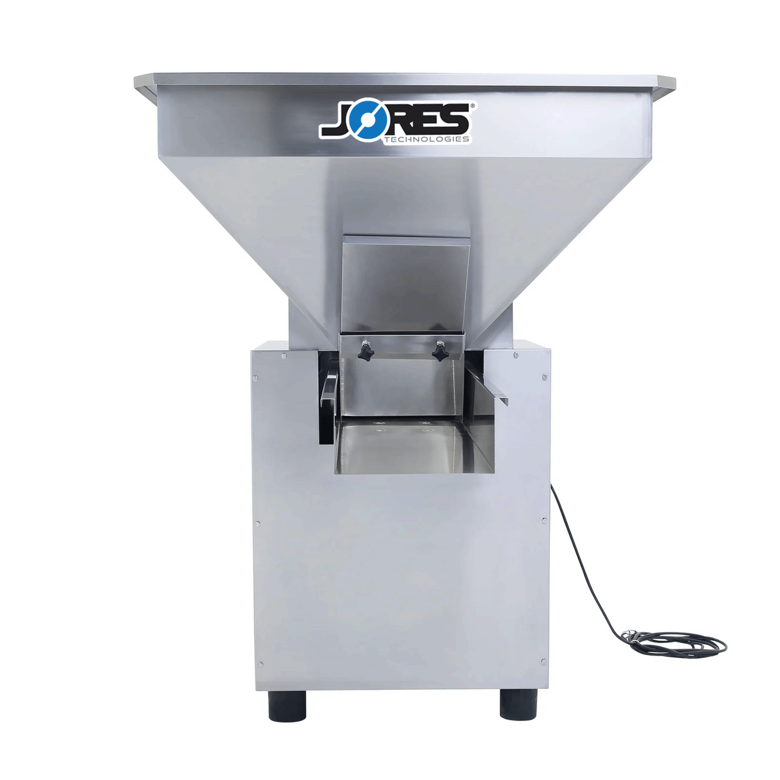 Front view of  stainless steel vibratory bucket elevator