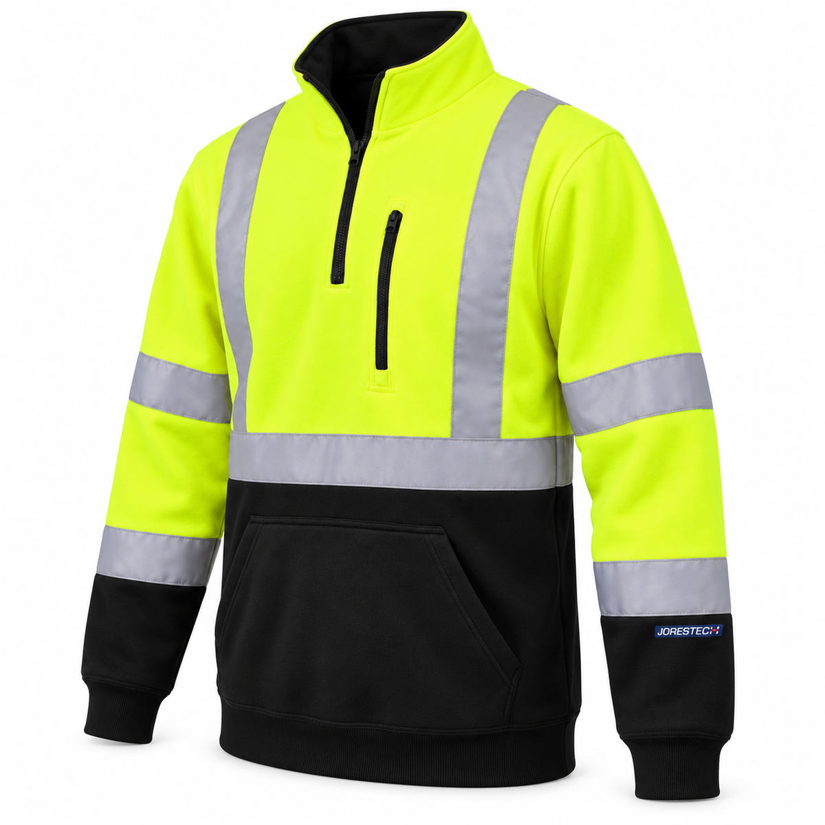 Yellow hi vis ANSI safety sweater with 2