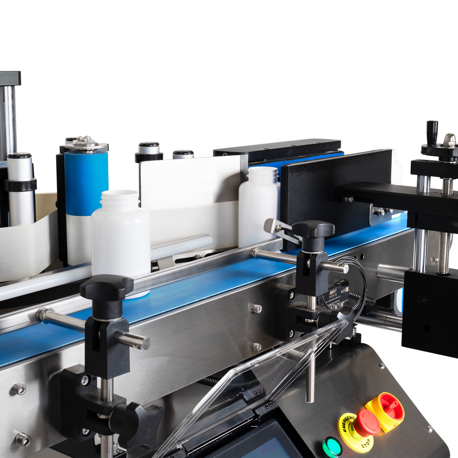 Semi-Automatic Label Applicator for Round Containers with Integrated P –  Technopack Corporation