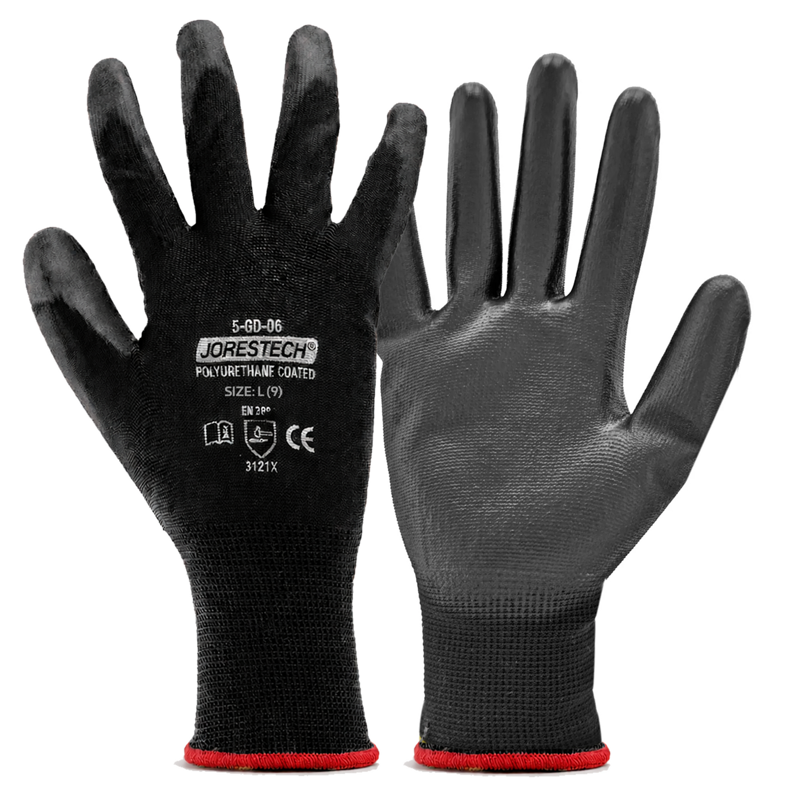 Thin Safety Work Gloves with Polyurethane Dipped Palms – Pack of 12