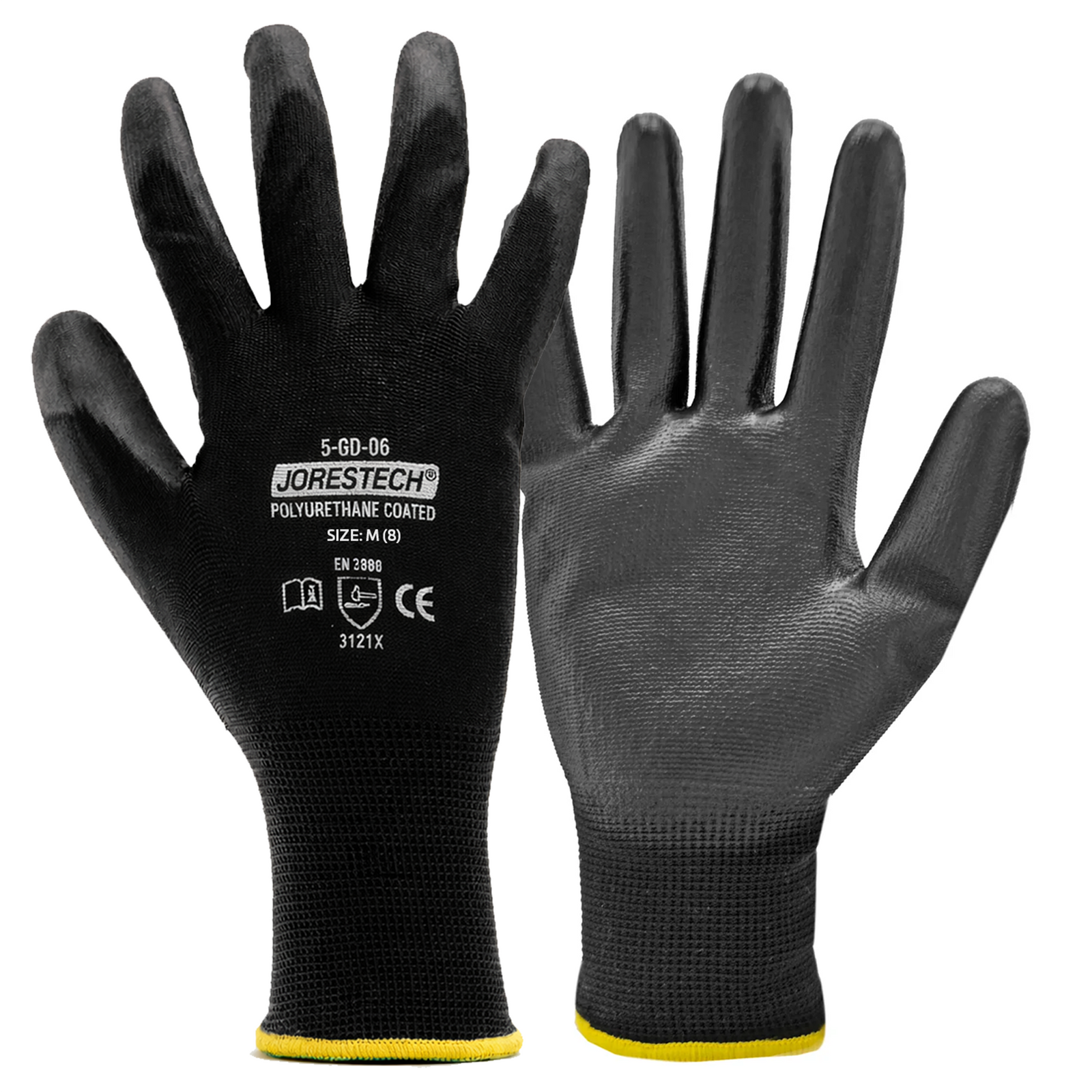 Thin Safety Work Gloves with Polyurethane Dipped Palms – Pack of 12