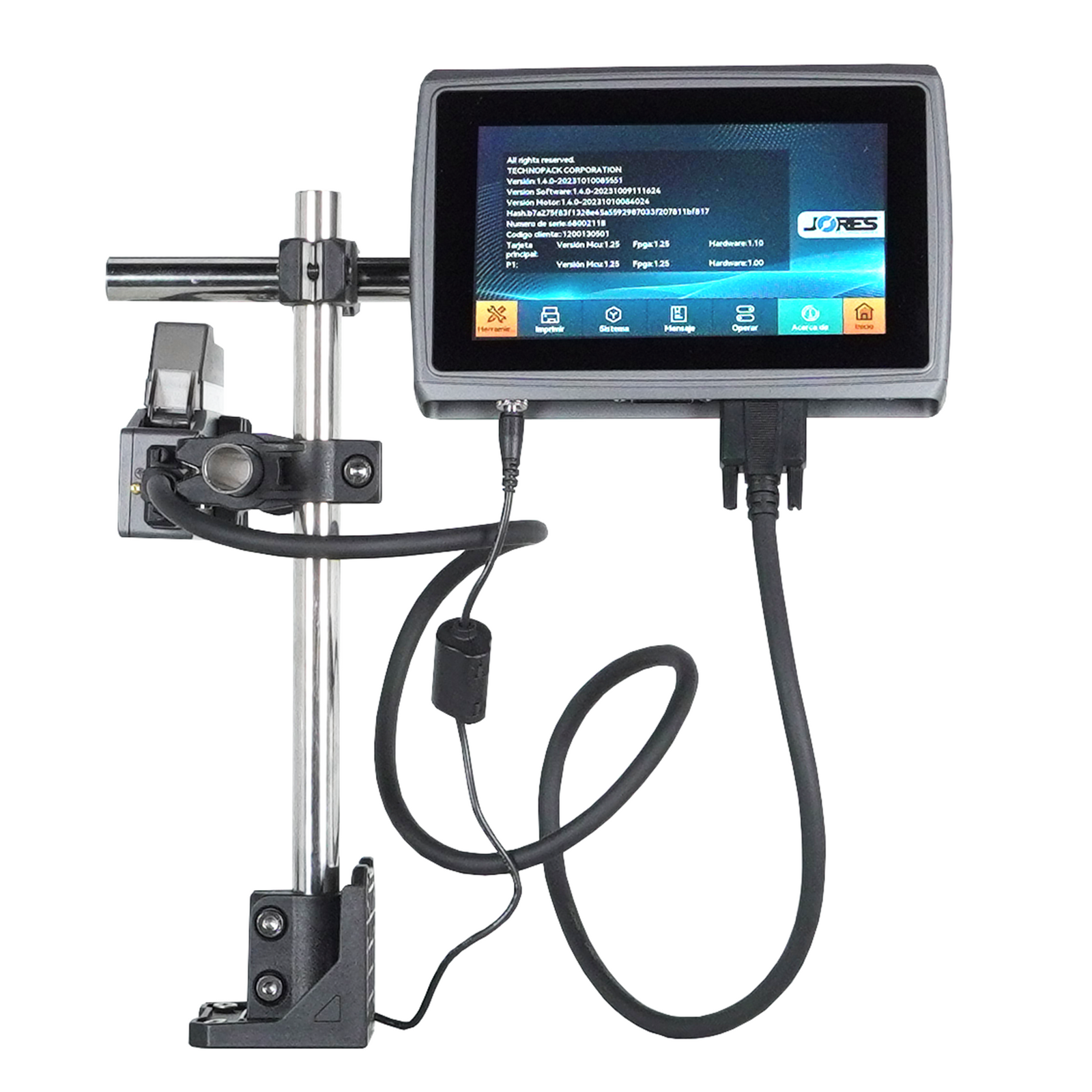 JORES TECHNOLOGIES® TIJ inkjet coder with digital touch screen