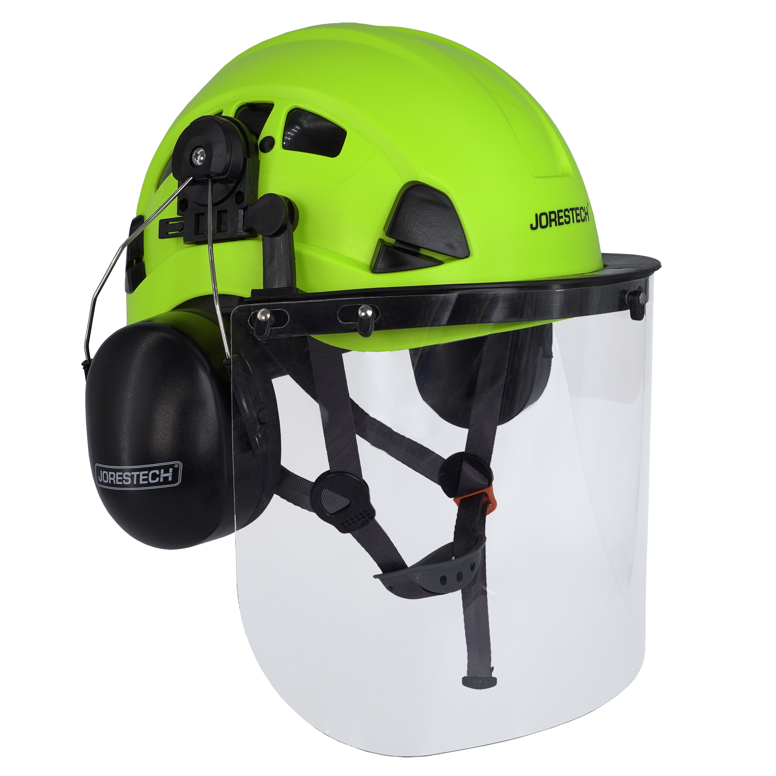 Ventilated Hard Hat with PC Face Shield and Earmuffs