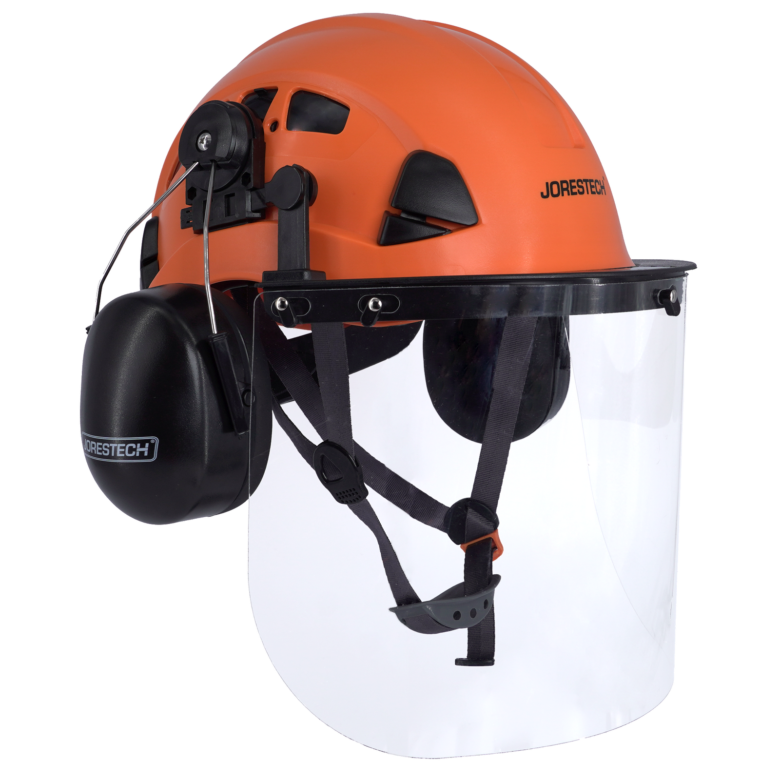 Ventilated Hard Hat with PC Face Shield and Earmuffs