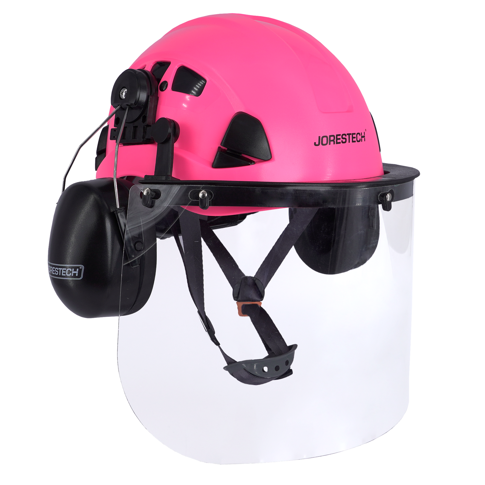 Ventilated Hard Hat with PC Face Shield and Earmuffs