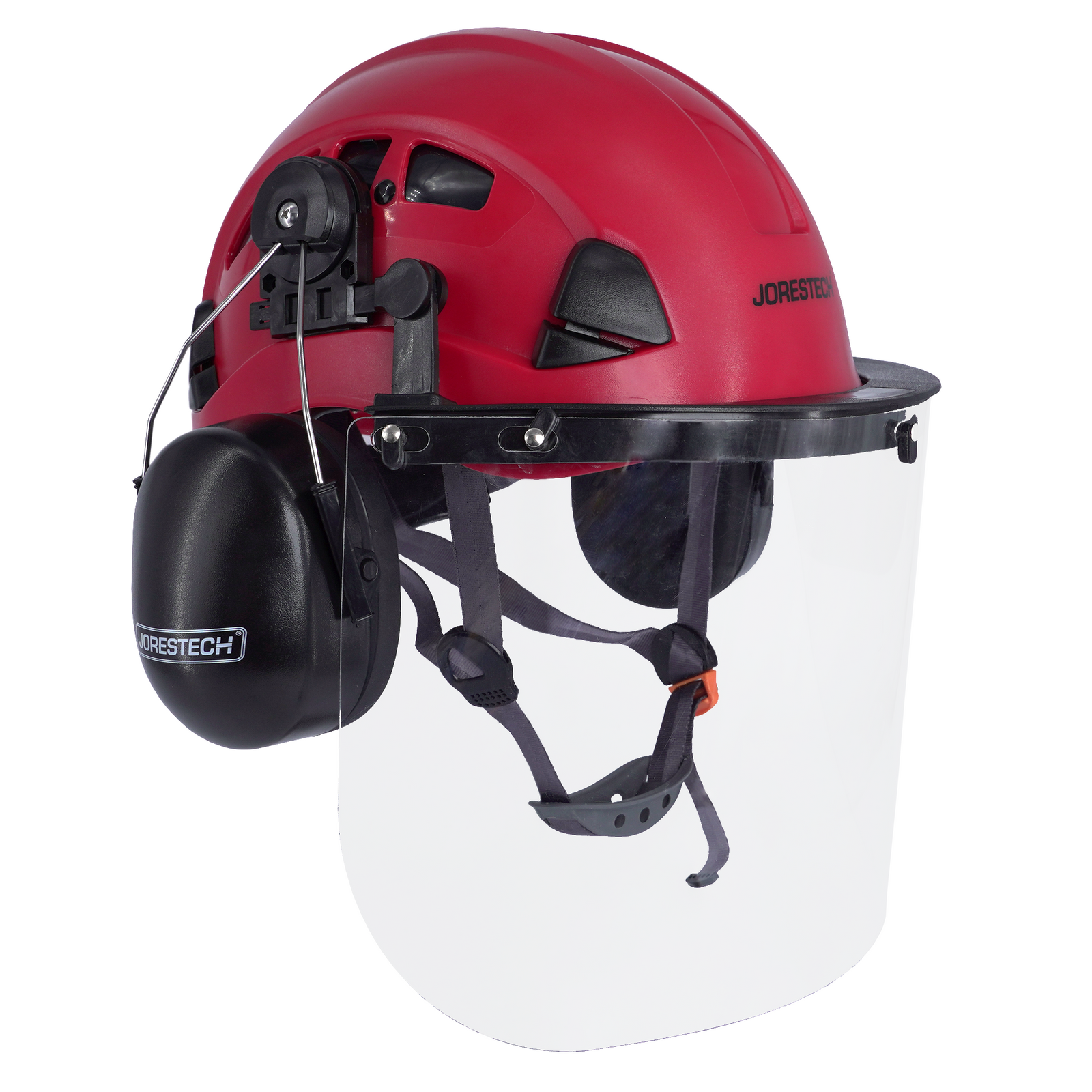 Ventilated Hard Hat with PC Face Shield and Earmuffs