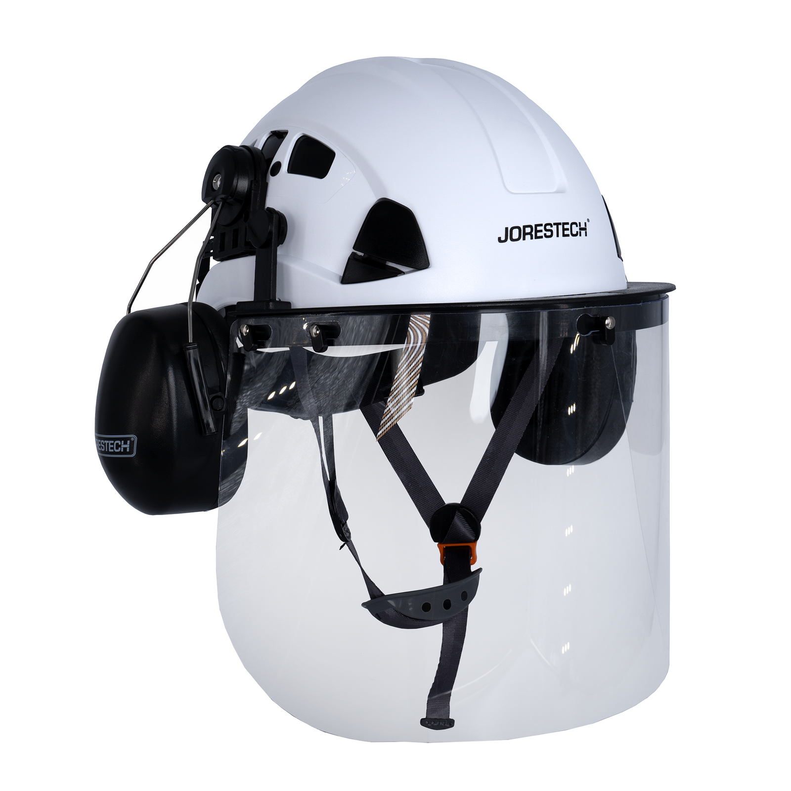 Ventilated Hard Hat with PC Face Shield and Earmuffs