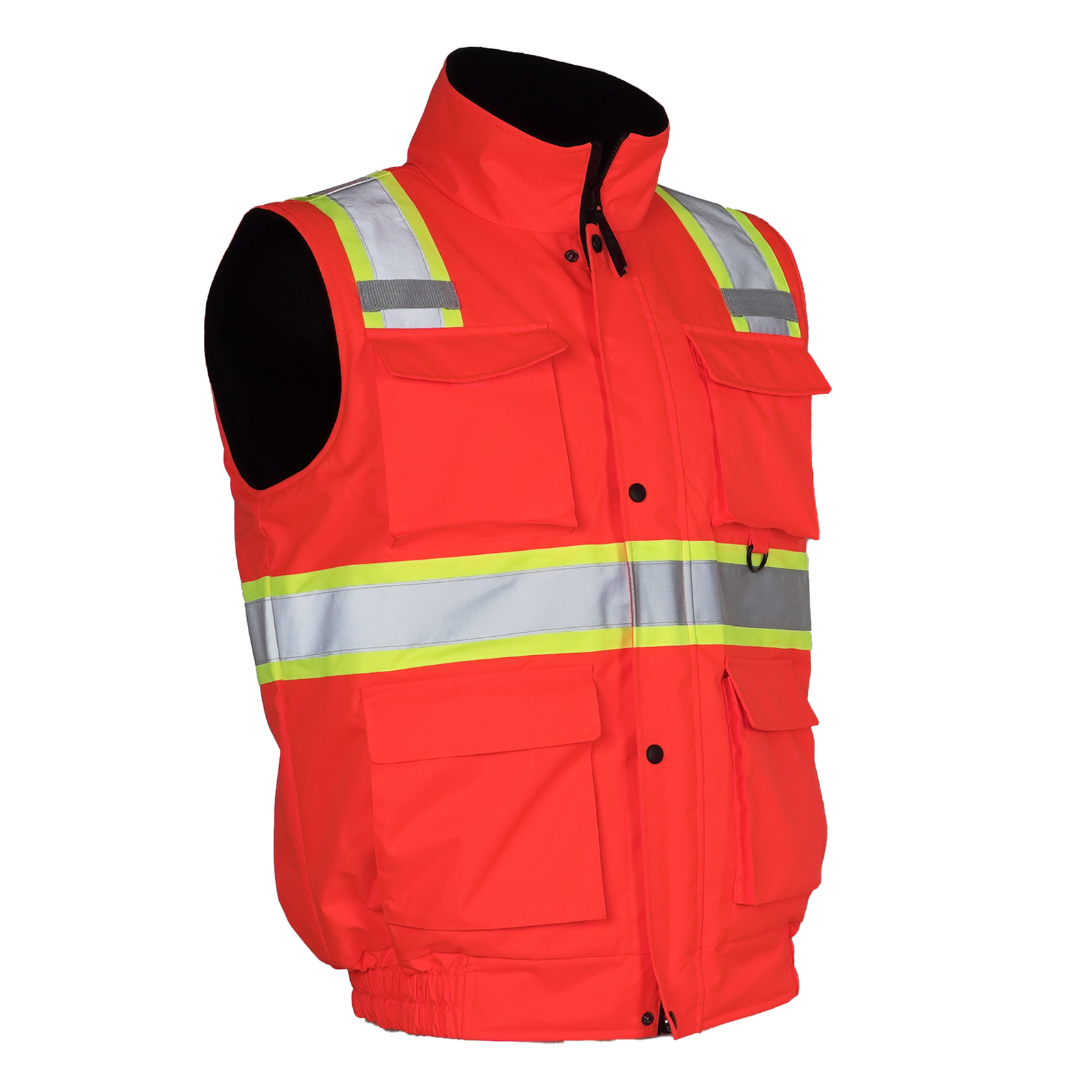 Hi-Vis Two Tone Fleece Insulated Safety Vest with Reflective Strips