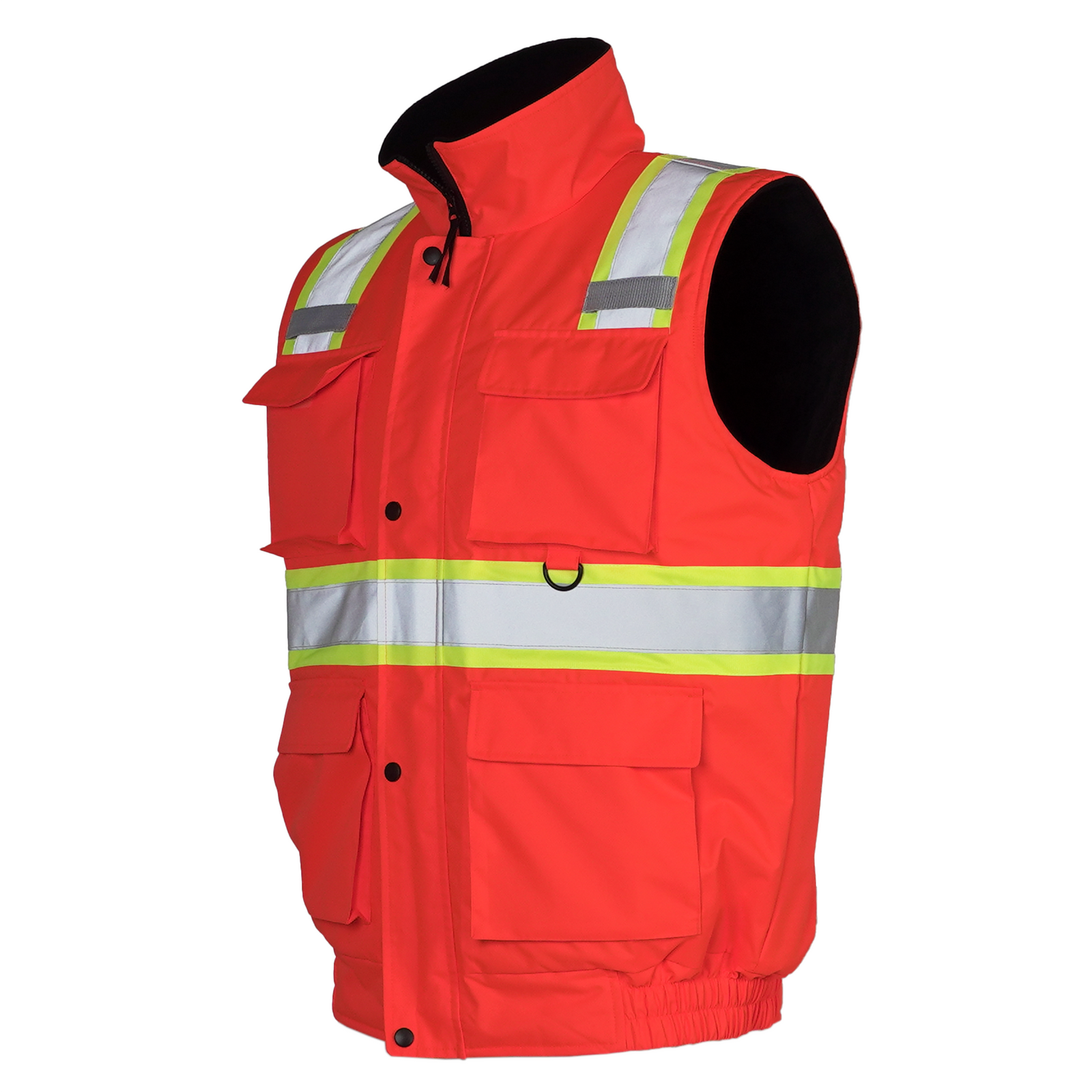 Hi-Vis Two Tone Fleece Insulated Safety Vest with Reflective Strips