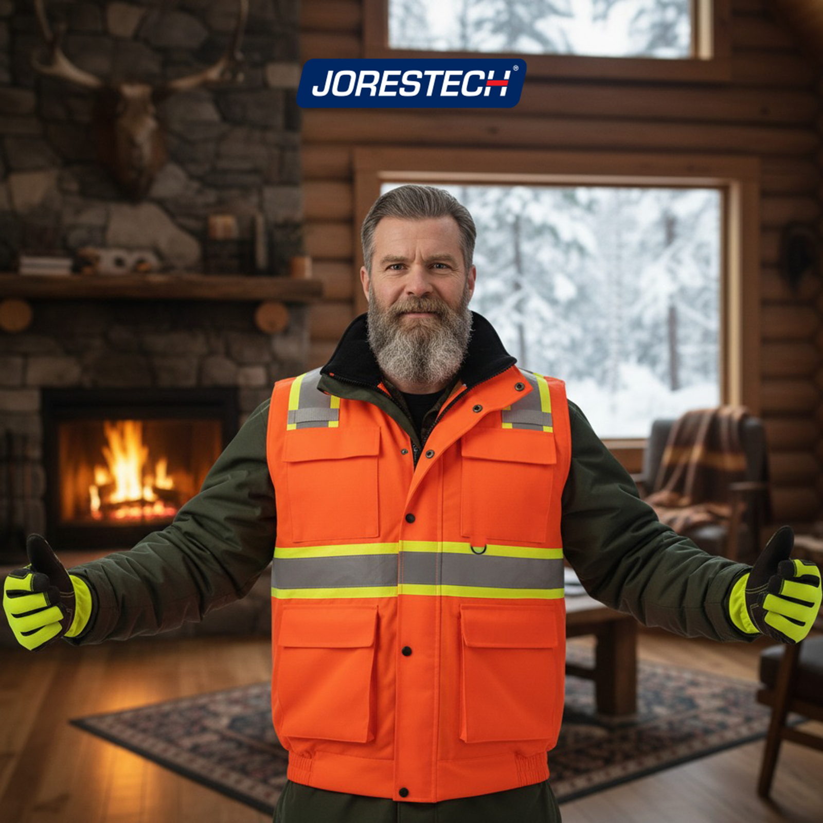 Hi-Vis Two Tone Fleece Insulated Safety Vest with Reflective Strips