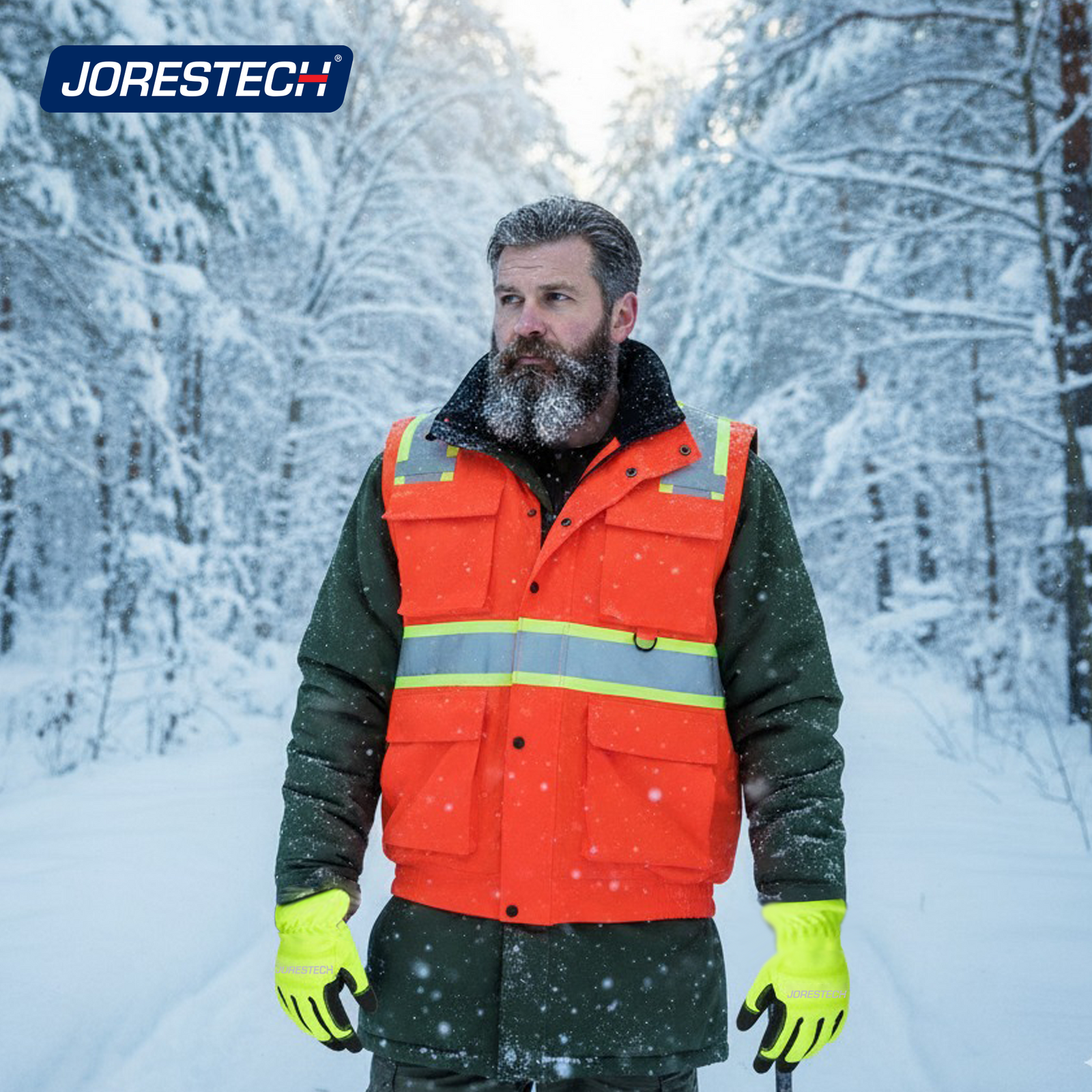 Hi-Vis Two Tone Fleece Insulated Safety Vest with Reflective Strips