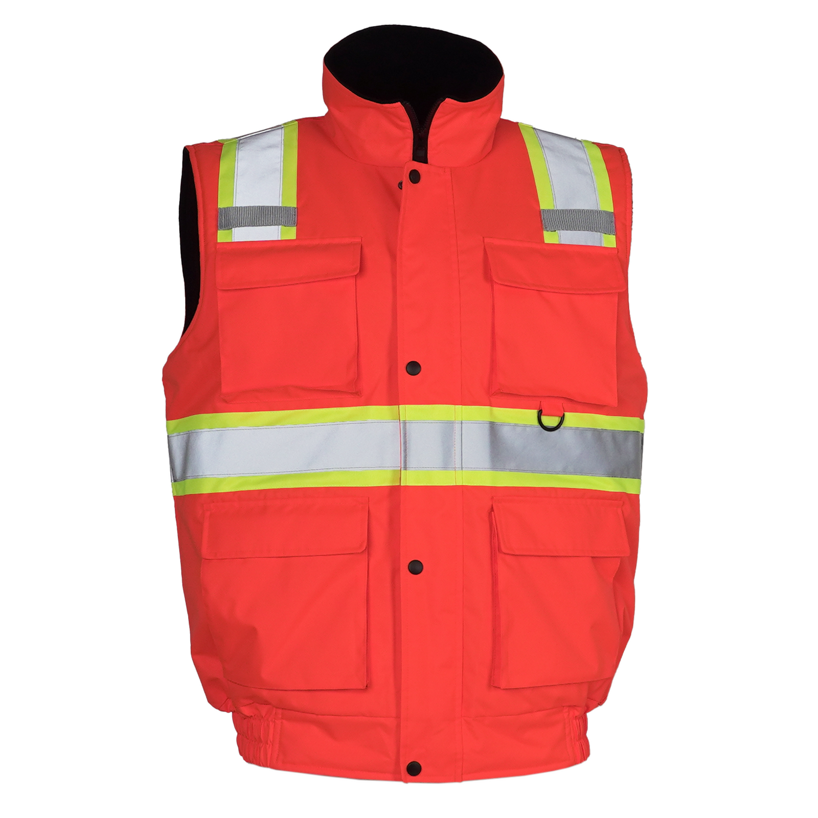 Hi-Vis Two Tone Fleece Insulated Safety Vest with Reflective Strips