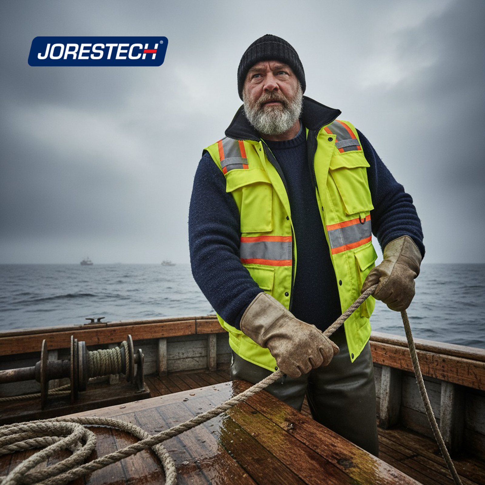 Hi-Vis Two Tone Fleece Insulated Safety Vest with Reflective Strips