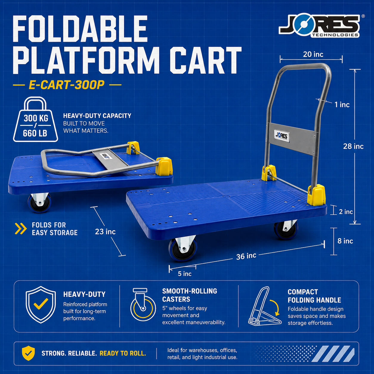 Foldable Platform Cart - 660 Lbs. (300 Kg.)