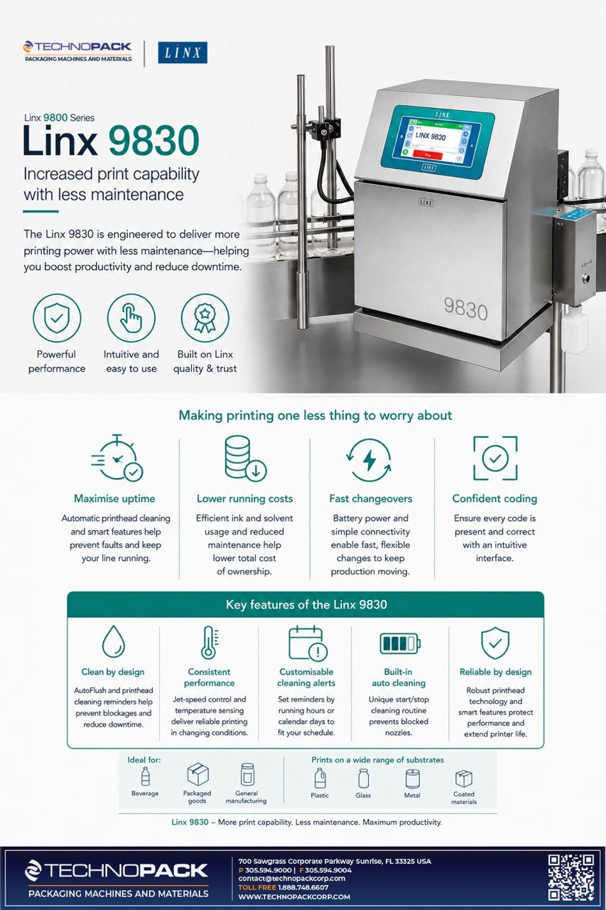 LINX Continuous inkjet printer 9830 info