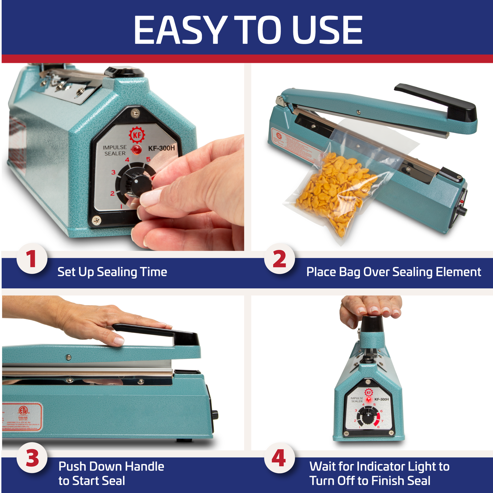 KF-300HC 12 inch Impulse Sealer with 2mm seal and Cutter
