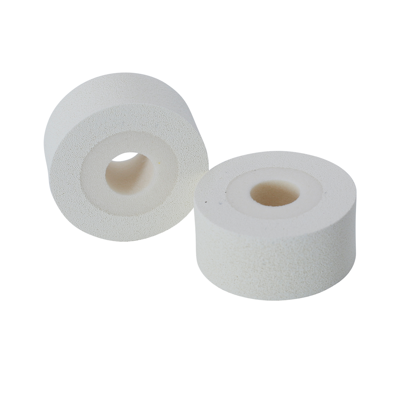 2 16mm white hot ink rolls over white background