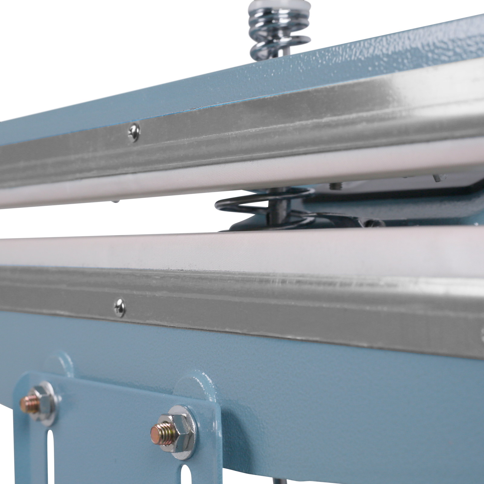 closeup showing the double sealing mechanism of the JORES TECHNOLOGIES® foot heat bag sealer