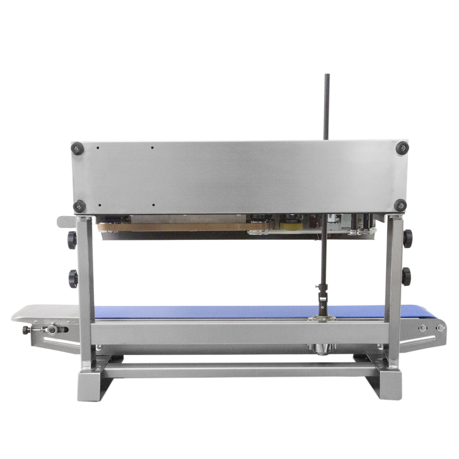 back view of JORESTECH stainless steel continuous band sealer with coder 