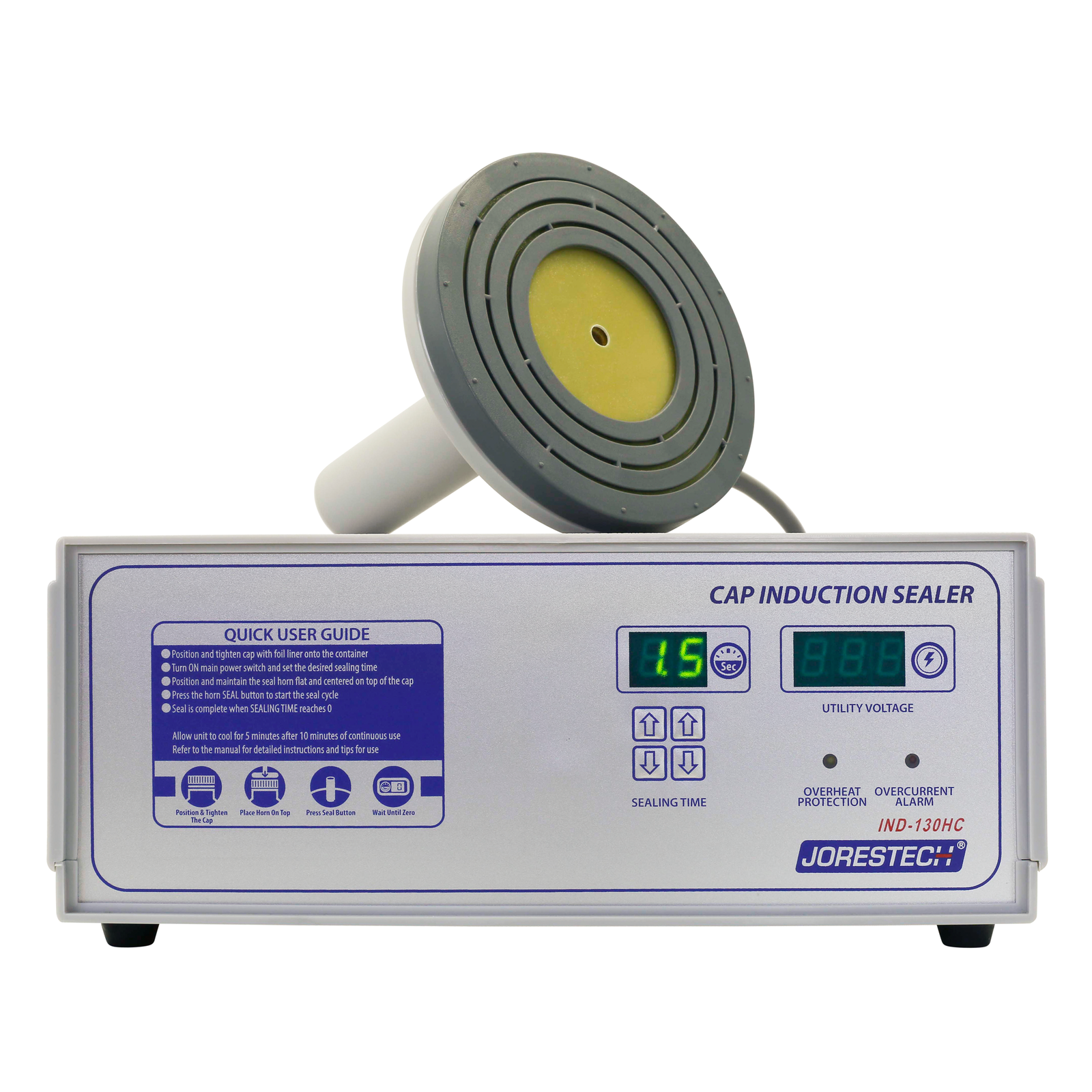 Jorestech handheld induction machine for plastic caps