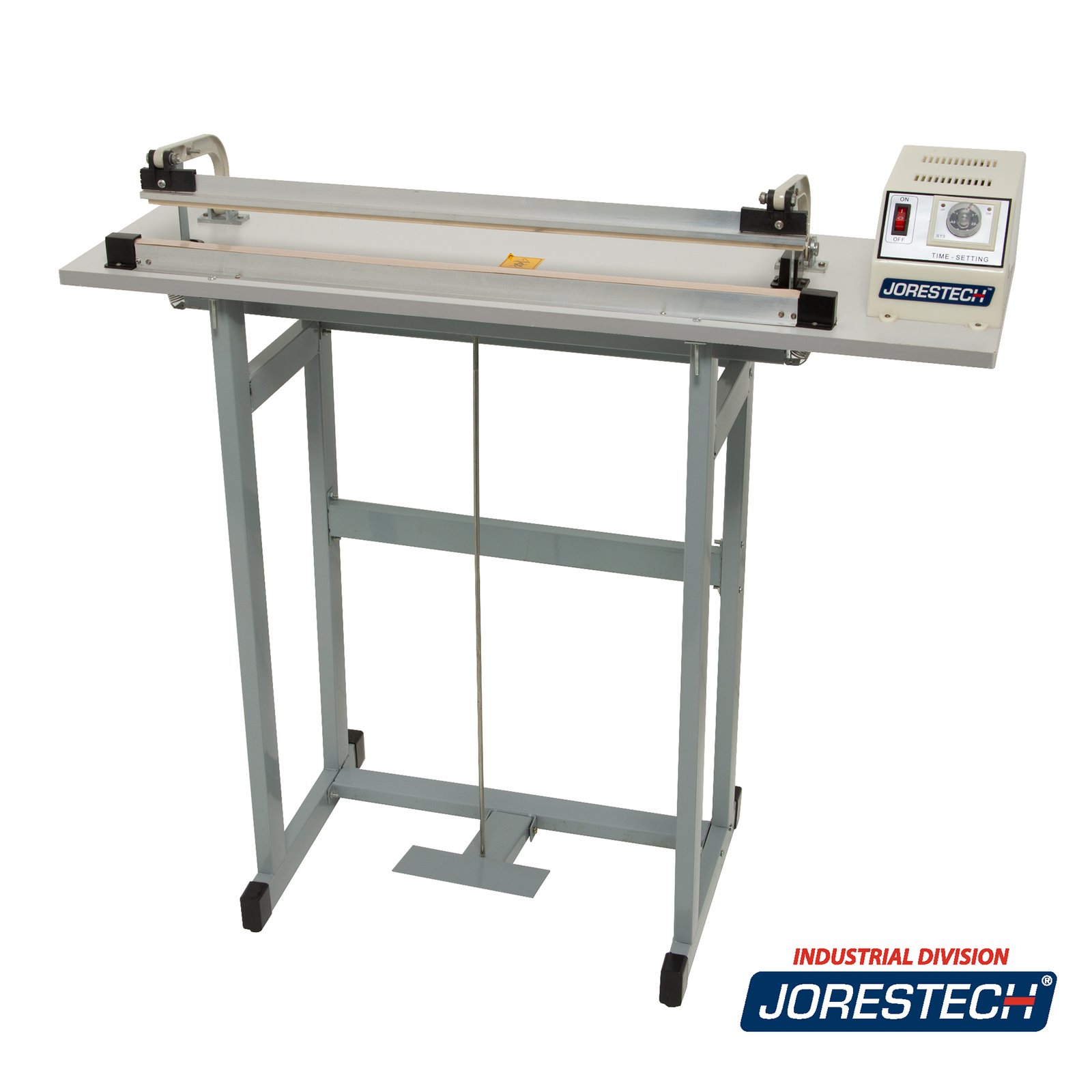 A JORESTECH foot impulse bag sealer on white background 