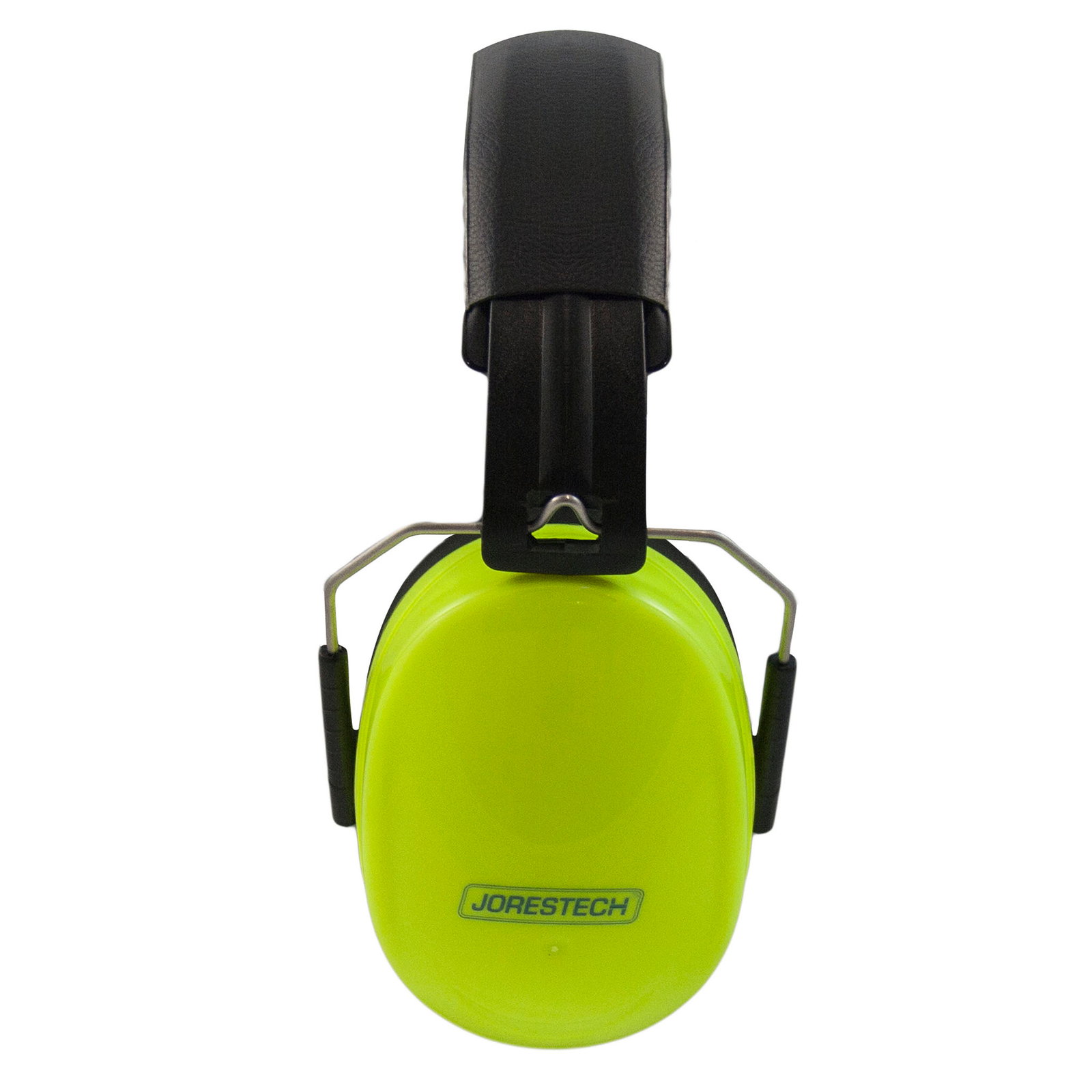 Side view of the JORESTECH Lime ear muff with the head band in an extended position