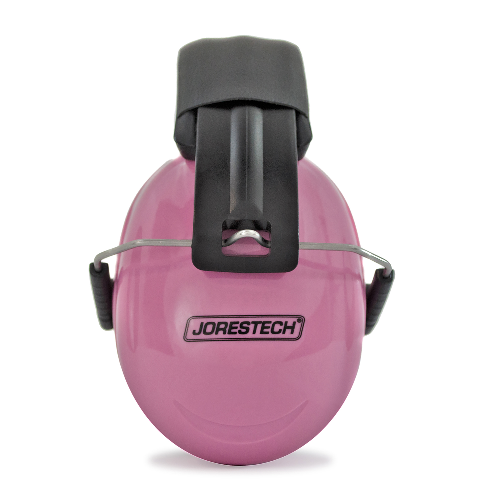 Side view of the 27DB NRR noise cancelling JORESTECH pink earmuff