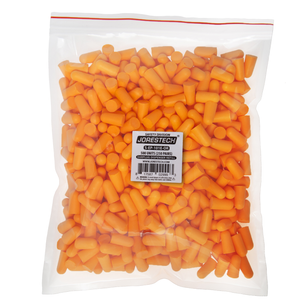 Clear refill bag with 250 pairs of orange JORESTECH® soft foam ear plugs