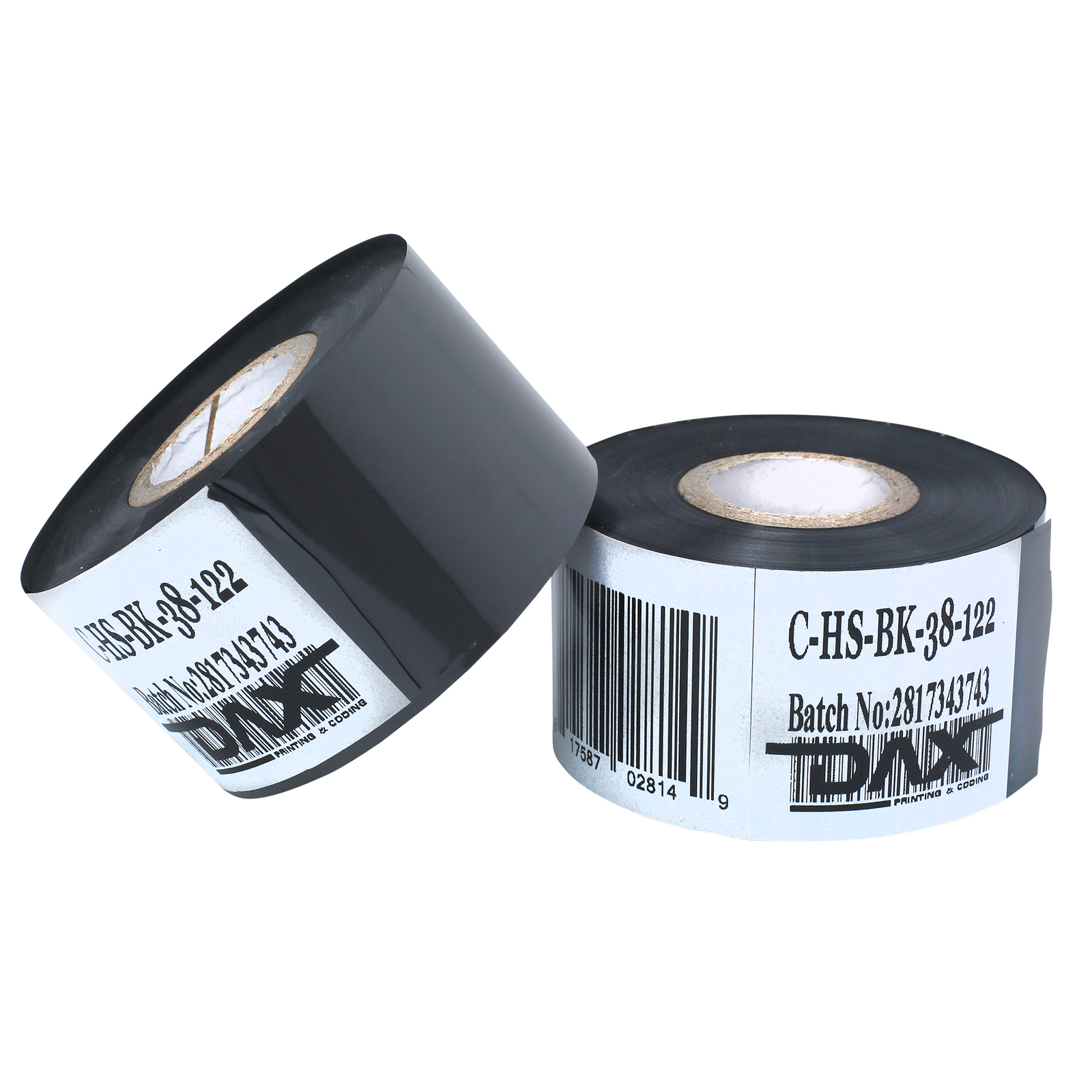 Set of 2 black rolls of hot DAX foil stamp of 38 mm