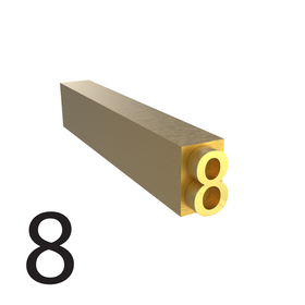 Hot stamp type number 8 used for coding and printing