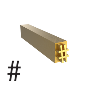3mm type character # (pound) used for hot stamp printing