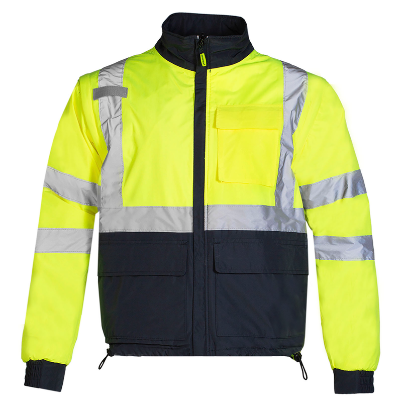 4-in-1 Reversible Safety Jacket & Vest with ANSI Reflective Strips