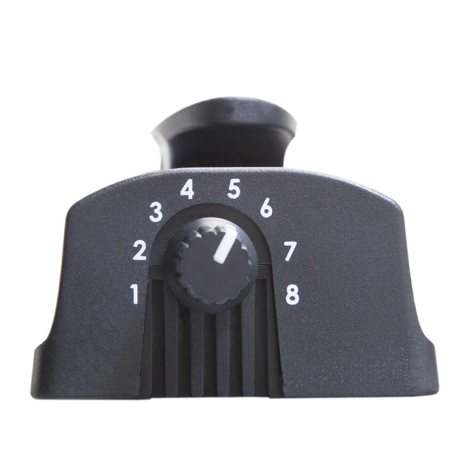 Close-up front of the time adjustment knob